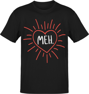 Meh Valentines Exploding Heart Adult Mens T-Shirt 8Ball